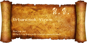 Urbancsok Vince névjegykártya
