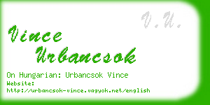 vince urbancsok business card